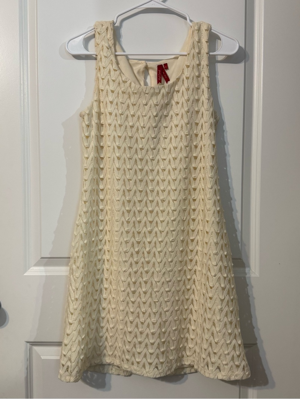 Red Camel Ivory Textured Lace Sleeveless Fit & Flare Dress Women’s Medium